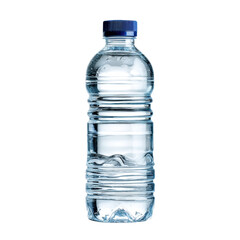 Clear Plastic Water Bottle on Black Background