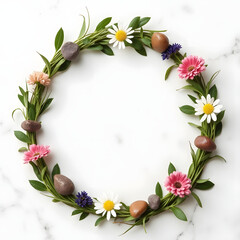 Obraz premium Beltane Flower Crown on Marble