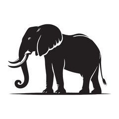 Obraz premium Refined elephant silhouette tailored for high-end branding – elephant silhouette – elephant vector – elephant illustration – silhouette of elephant