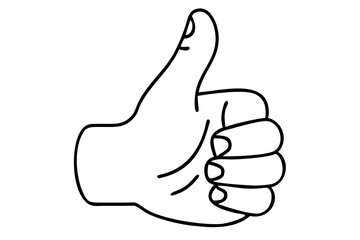 Thumb Up Gesture Illustration, Positive Approval Sketch, Hand Gesture Drawing
