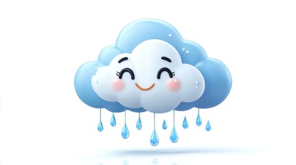 Cute cartoon cloud with rain drops
