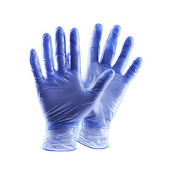 Obraz premium Vibrant Blue Gloves for Protective Use on a white background.