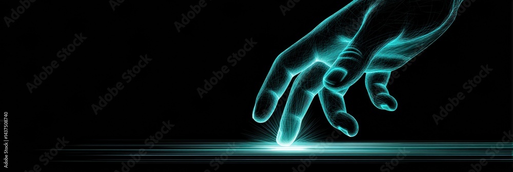 Aufkleber touchless payment method showcases glowing hand scan technology during a modern transaction experien
