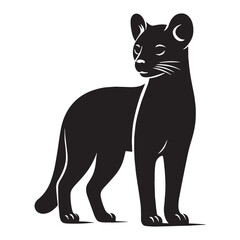 Obraz premium Simple yet effective fossa silhouette vector perfect for scalable branding, logo design, and digital art – fossa silhouette – fossa vector – fossa illustration – silhouette of fossa
