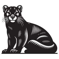 Dynamic fossa silhouette tailored for scalable logo design, digital art, and branding applications – fossa silhouette – fossa vector – fossa illustration – silhouette of fossa

