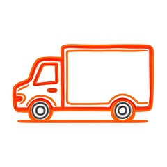 Fototapeta premium Simple line art illustration of a delivery truck