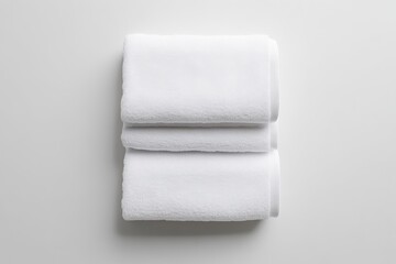 Folded white bath towels