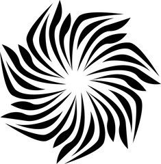 black and white flower decoration in a geometric symmetrical design