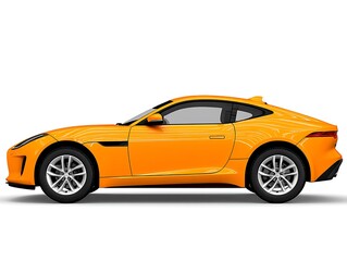 Fototapeta premium A sleek, bright yellow coupe with black wheels and a distinctive profile