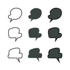 Set of Speech Bubble Element Designs in Minimalist Style