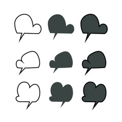 Set of Speech Bubble Element Designs in Minimalist Style