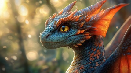 Mythical Dragonling in Forest