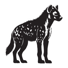 High-contrast hyena silhouette ideal for creative branding, digital logos, and scalable web design – hyena silhouette – hyena vector – hyena illustration – silhouette of hyena

