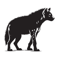Streamlined hyena silhouette ideal for use in modern digital branding, logos, and creative design projects – hyena silhouette – hyena vector – hyena illustration – silhouette of hyena

