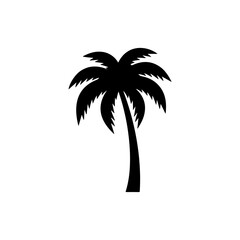 Obraz premium Black Palm tree silhouette vector illustration on white background