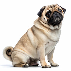 pug dog isolated on a white background