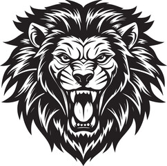 
Lion Face, Silhouettes Lion Face , black and white Lion vector Pro Vector