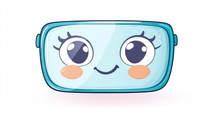 Cute lunchbox with happy face