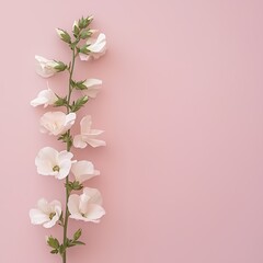 Obraz premium Elegant floral arrangement with pastel pink background providing soft aesthetic