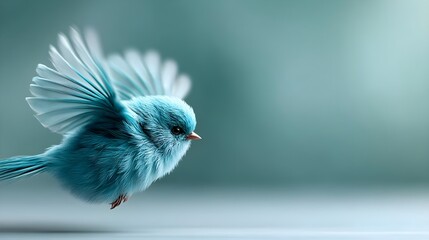 Obraz premium Vibrant blue bird in mid-flight