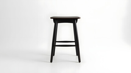 Fototapeta premium A stylish wooden bar stool with a sleek design, showcasing a modern and minimalistic aesthetic.