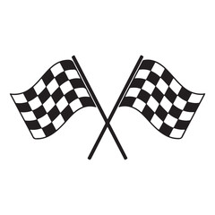 Crossed checkered racing flags