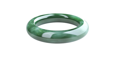 Green Jade Bangle Bracelet. Symbol Of Elegance And Cultural Significance In Jewelry Design Isolated On Transparent Background