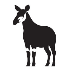 Obraz premium Elegant okapi silhouette designed for modern branding, logo creation, and digital art – okapi silhouette – okapi vector – okapi illustration – silhouette of okapi