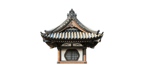 Naklejka premium Traditional Japanese Temple Roof Architecture. Cultural Heritage And Design Isolated On Transparent Background