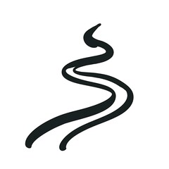 Naklejka premium Simple black and white illustration of a winding path