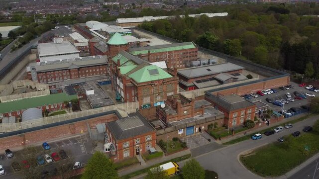 Drone 50fps. HMP Hull prison. Hull.UK