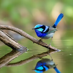 Blue Fairy-Wren Reflection