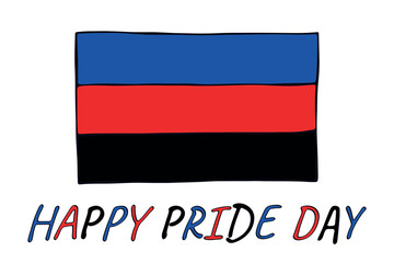 Colorful Polyamory pride flag Happy pride day LGBTQ community Pride Month Vector hand drawn doodle for posters, stickers, logo, cards