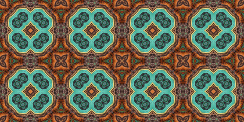 Seamless abstract pattern banner. Art texture. Symmetrical kaleidoscope