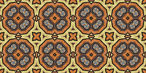 Seamless abstract pattern banner. Art texture. Symmetrical kaleidoscope