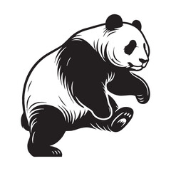 Detailed panda silhouette vector crafted for high-quality logos, digital branding, and print materials – panda silhouette – panda vector – panda illustration – silhouette of panda

