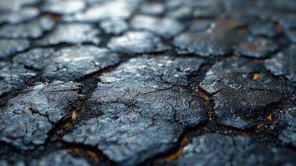 Cracked asphalt surface urban environment texture photography close-up concrete concept for visual impact