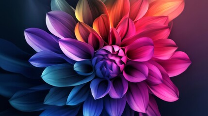 Vibrant Multicolored Dahlia Closeup