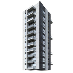 Modern architecture illustration grayscale building design