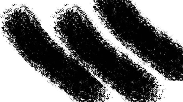 Three thick, textured black brush strokes painted diagonally on a white background.