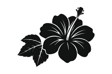 vector silhouette of a hibiscus flower.