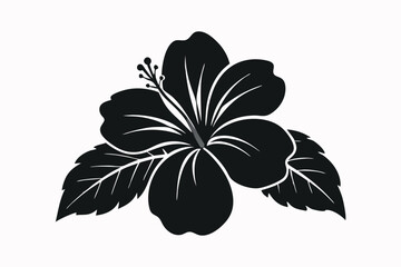 vector silhouette of a hibiscus flower.