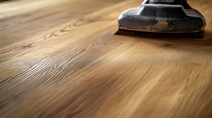 Wooden Floor Being Cleaned with a Vacuum Cleaner