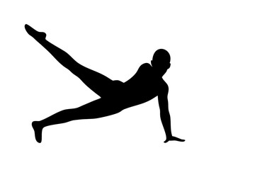 Fototapeta premium Male Gymnast Silhouette, Gymnastics Athlete Pose Drawing, Athletic Gymnast Outline, Cut Out