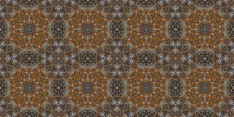 Seamless abstract pattern banner. Art texture. Symmetrical kaleidoscope