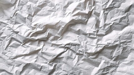 Crumpled White Paper Sheet with Texture Isolated on White Background