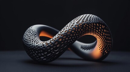 Obraz premium Abstract Infinity Loop 3D Render Dark Background