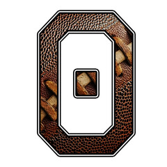 American Football Number 0  Sports Font Design  Varsity Athletic Clipart