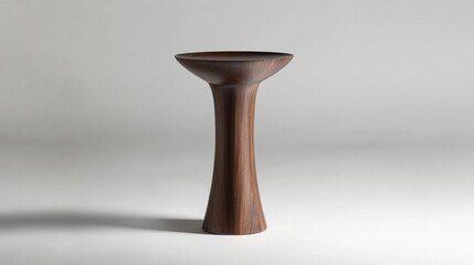 Dark Brown Wooden Pedestal Sink in Minimalist Design