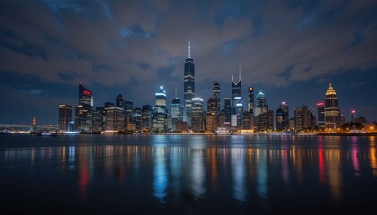 Naklejka premium night view of moscow